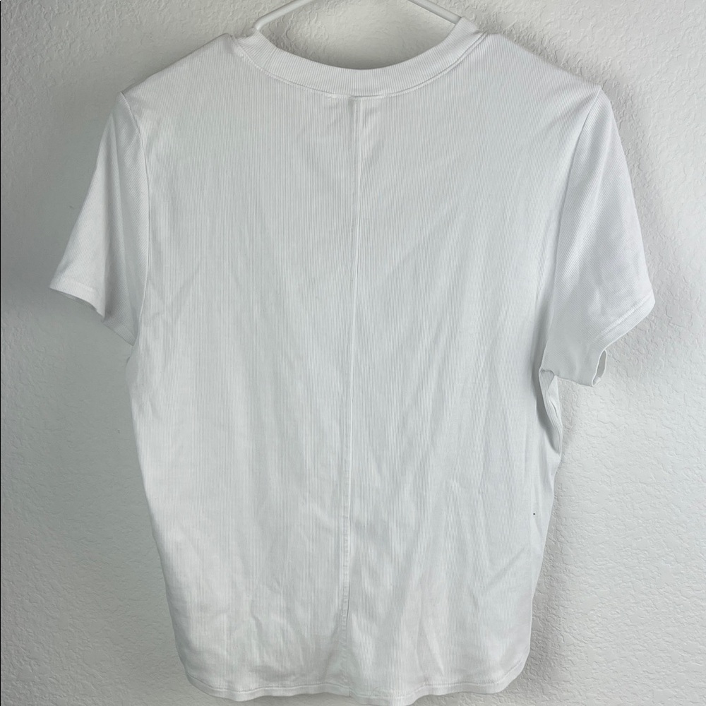 Madewell Ivory Ribbed Knit Top Women’s Size XL - Picture 4 of 4